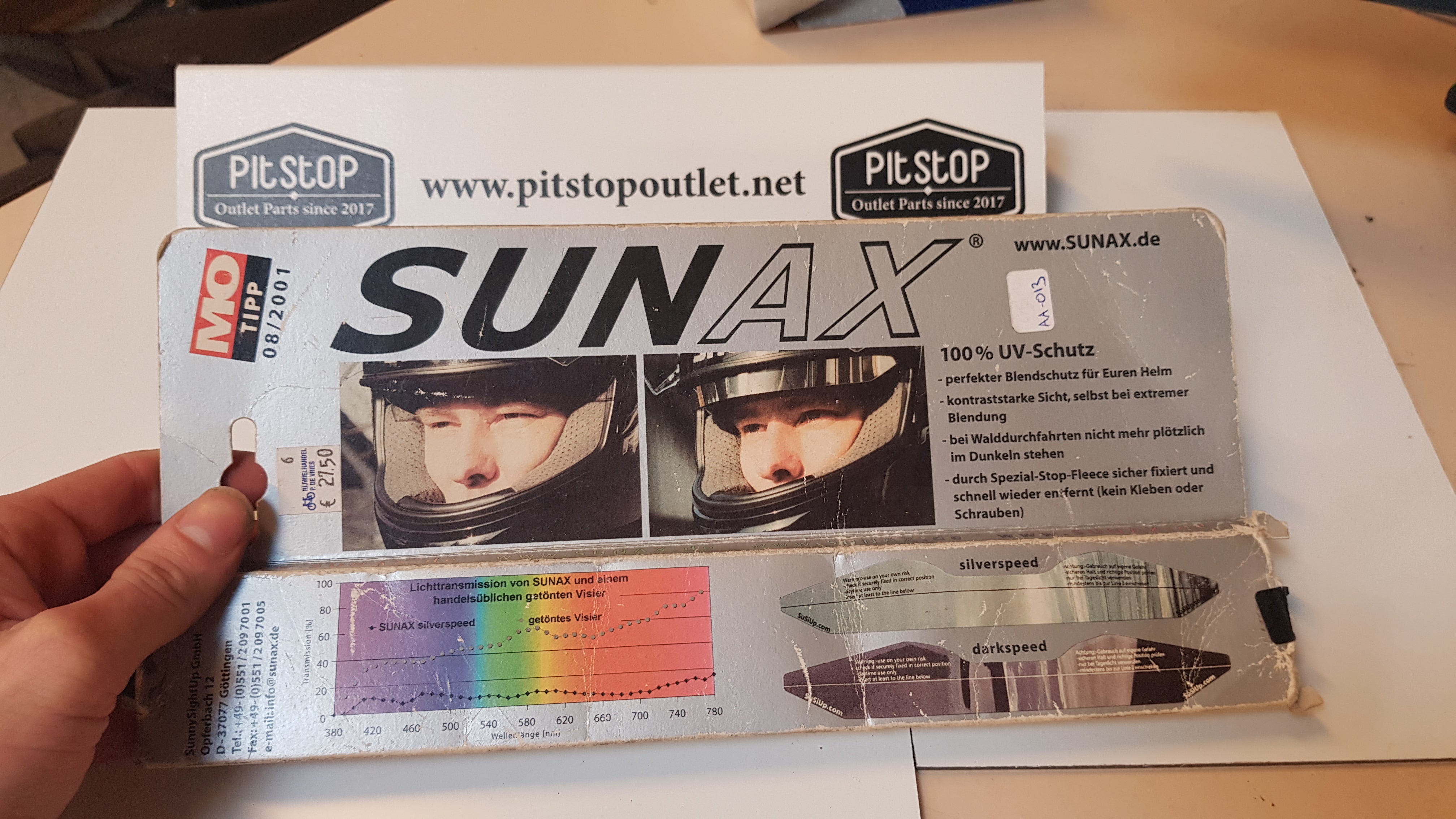 Zonnebril strip voor helm